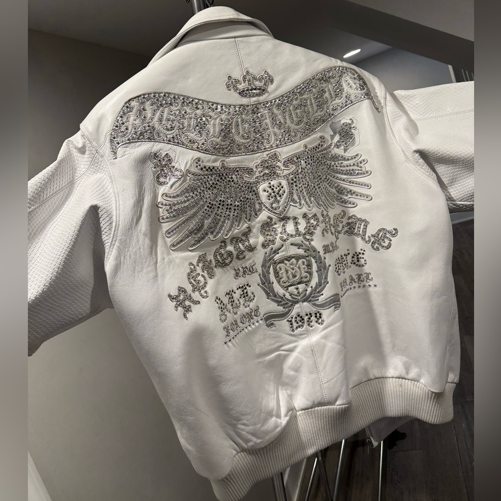 Pelle Pelle Textured White Leather Jacket